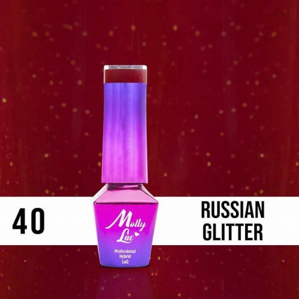 Molly Lac Esmalte semipermanente Elite 40 Russian Glitter