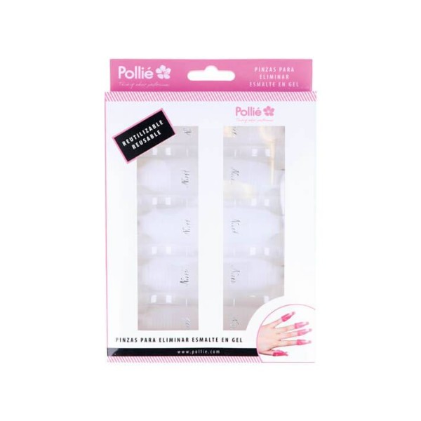 CLIPS QUITA ESMALTE UÑAS GEL BLANCO 10 UNDS