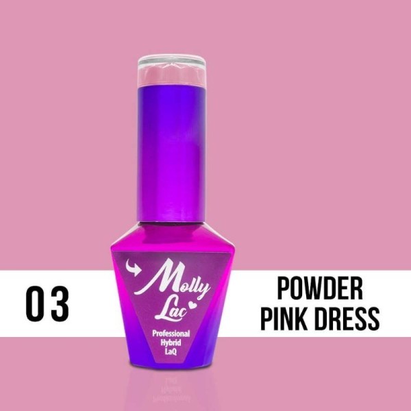 Molly Lac Esmalte semipermanente Glamour 03 Powder Pink Dres