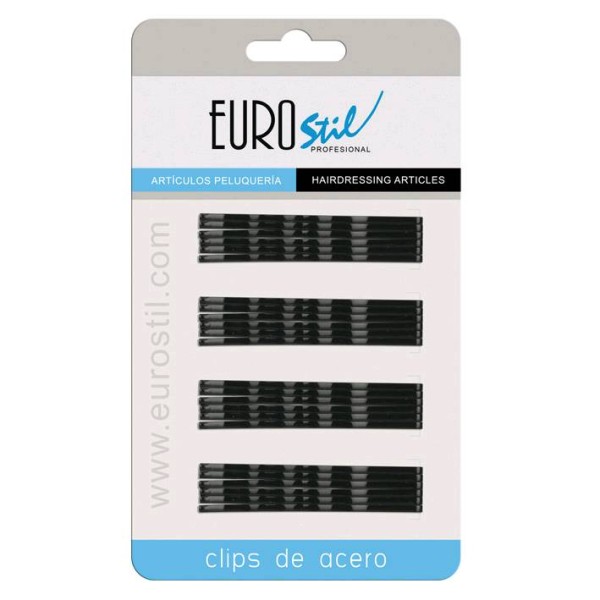 CARTON 24 CLIPS OND.NEGRO EUROSTIL 70 MM